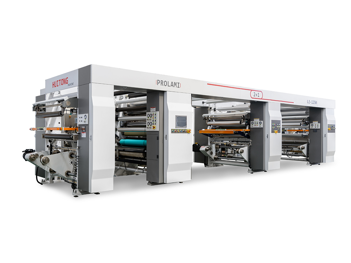 LE 2+1 Solvent-free duplici statione tres laminae apparatus